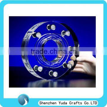 CNC machine manufacture round block with holes acrylic accessories