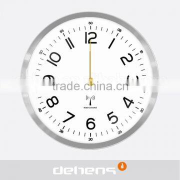 DEHENG arched glass promotional wall clock radio controlled