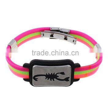 Silicone Bracelet with Stainless Steel Clasp