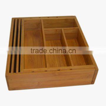 DT020/Bamboo Adjustable Drawer Organizer,Utensil-Cutlery Utility Drawer Organizer photo-5