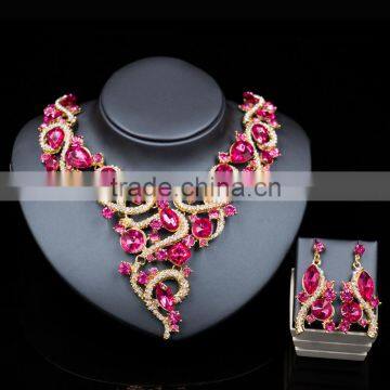 2016 Haniye Hot sale jewelry set with crystal fashion jewerly sets wholesale