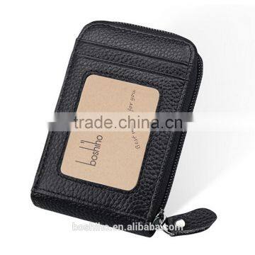 Custom Wholesale Organ Style Genuine Leather Credit Card id Card Holder photo-2