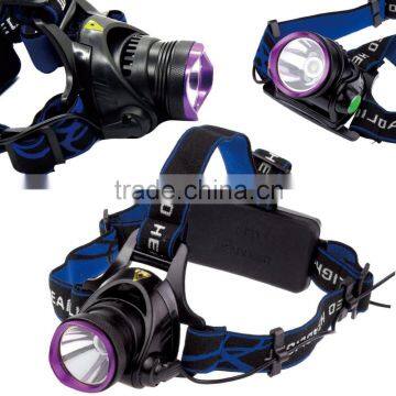 1800 Lm XM-L T6 Focus LED Headlamp Headlight Head Torch Lamp Front Lamp Camping Hiking Light With AC Charger + Car Charger photo-2