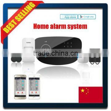 Touch Keypad and LCD GSM wireless home burglar alarm with iOS and Android APP