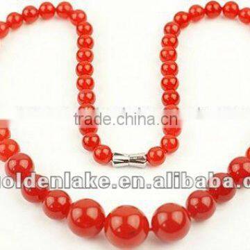 Dyed Red Malay Jade Fashion Necklaces