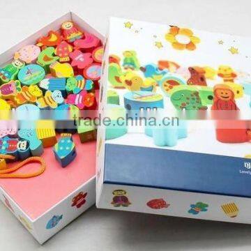 2014 hot sale wooden toys, garden sting of beads (40pcs)