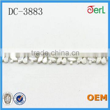 Wholesale Crystal Rhinestone Banding Glass Beaded Chain for Wedding Dress photo-3