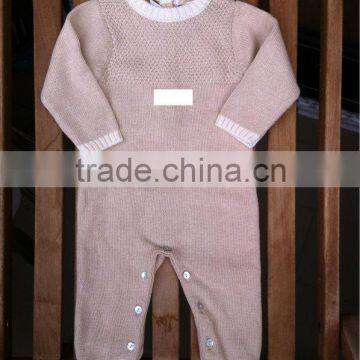 two color Baby knitted romper