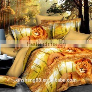 3D animial printing bedding set/ duvet cover set in leo design
