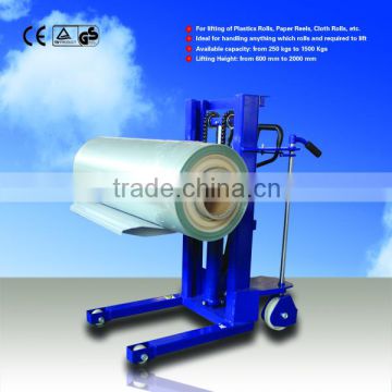 Manual Hydraulic Roll Lifter Machinery,Plastic Film Roll Work Positioner Lifter Equipment,Polyethylene Sheet Roll Stacker Carrie