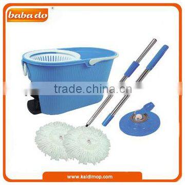 Stainless steel basket microfiber spin mop