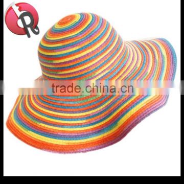 colorful Rainbow paper straw hat