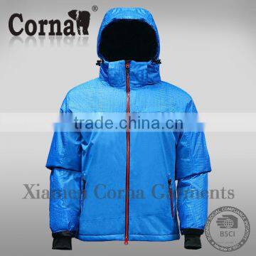 New fashion design ski jacket nylon hiking polyester men hoodie jacket