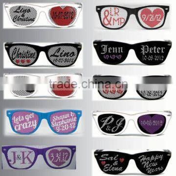 2014 Wedding package sunglasses party favors pinhole custom promotional sunglasses with cheap price