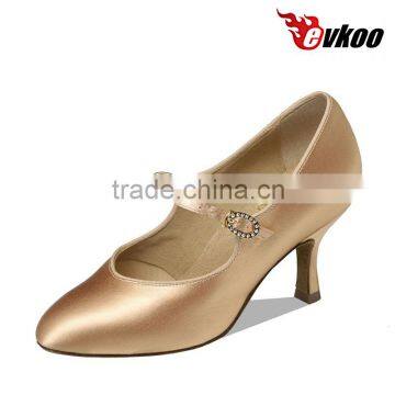 Crystal modern balroom dance shoes for ladies satin elegant khaki white dance shoes