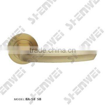 BA-58 SB brass door handle on rose