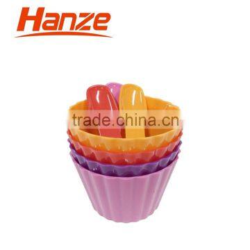 Food Grade Plastic PP Ice Cream Bowl With Spoon
