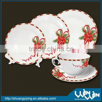 porcelain dinner ware with Christmas design