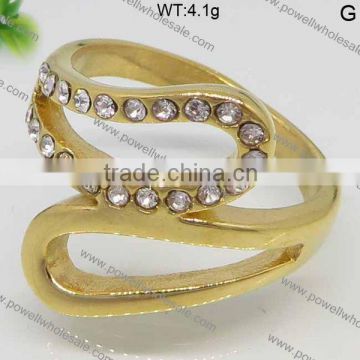 Guangzhou Factory Wholesale stainless steel ring big crystal