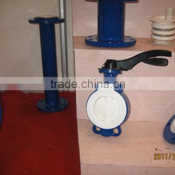 handle lever WCB wafer fluorine butterfly valve