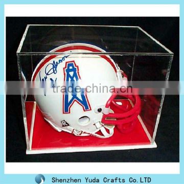 deluxe clear acrylic football helmet display case/plexiglass helmet display box