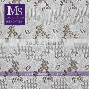 Fashion ollover floral polyester water soluble designer fabrics in white