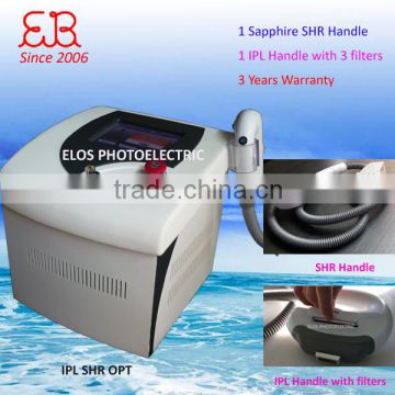 2015 Advanced hair removal SSR+SVR+SHR IPL SHR laser