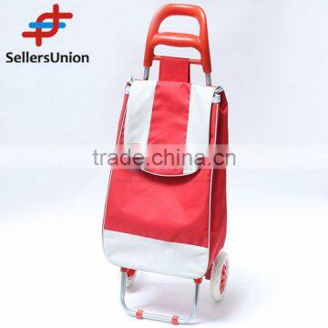 No.1 yiwu exporting commission agent wanted red color cheap folding shopping trolley for home use 10042528