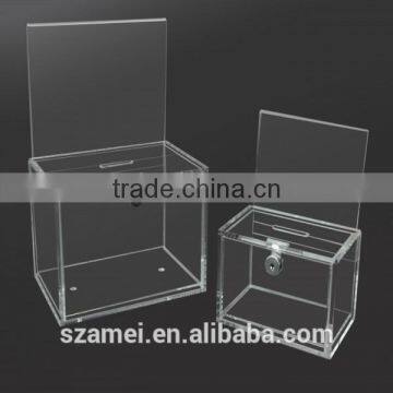2017 Black Acrylic Ballot Box Wth Lock and Key for Election photo-2