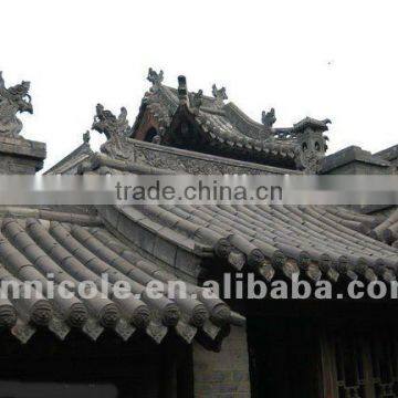 matt Chinese unglazed decorative roof tiles for antique style building