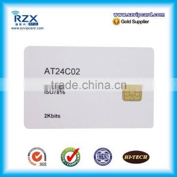 CR80 PVC contact IC ship smart blank card with AT24C02/32/64 chip