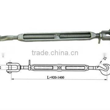 Hot dip galvanized Forged steel Open body Turnbuckle