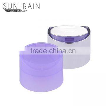 Hot China-made Yuyao nonspill feature push pull cap 24/410 silver press top cap