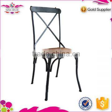 metal x cross back dining chair