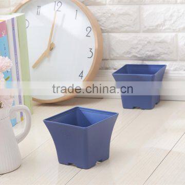 Plastic European Sqaure Pot Blue