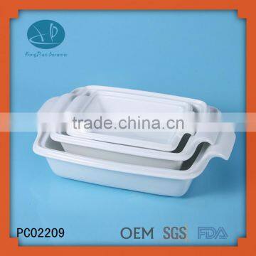 porcelain roasting pan,baking pan,ceramic rectangular cookware pan