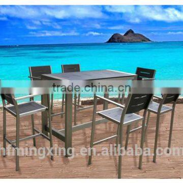 New design outdoor wicker aluminum frame dining chair set