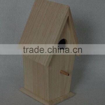 House Shape Unfinished Wooden Bird House,bird Cage,bird Feeder photo-2