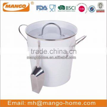 Classic White Powder Coating Metal Ice Bucket