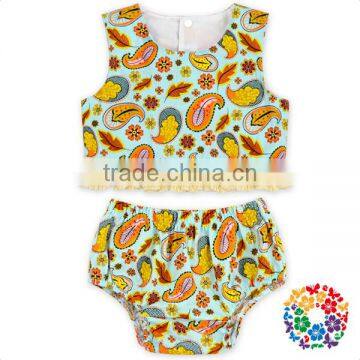 Summer New Fashion Children 2Pcs Cotton Bloomer Set Flower Cheap Baby Girls 2 Pcs Outfits photo-4