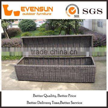 Large Long Size Wicker Storage Box Outdoor Rattan Furniture