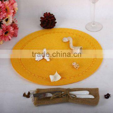 Round Woven PP tablemats/mats/bright YELLOW mat