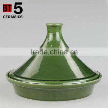 10" Dinnerware Ceramic Tagine Pot in Color Green photo-5