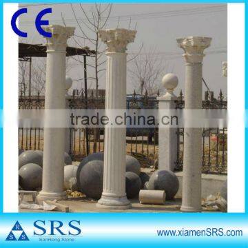 Round marble roman pillars for garden