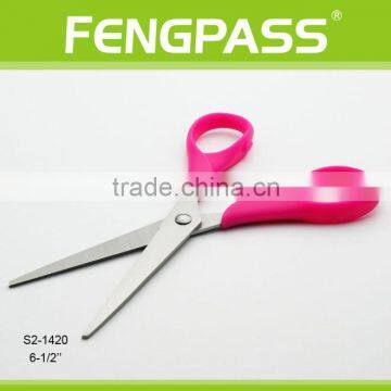 S2-1420 6-1/2" 2CR13 Stainless Steel ABS Plastic Handle Stationery Scissors / Office Scissors Patent Design photo-2