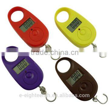 2016 new arrival hot sale 25Kg/5g Mini Digital Hanging Hook Luggage Scale