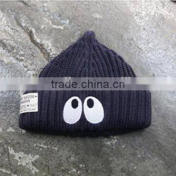 100% Acylic Cottonacrylic Beanie Embroidery Knit Hats/winter Caps photo-2