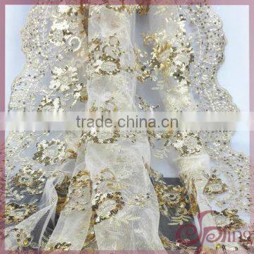 african swiss embroidery voile sequins fabric for wedding party dress