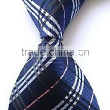 Navy blue striped silk necktie, classic wear for party, ceremony, feast, banquet wear