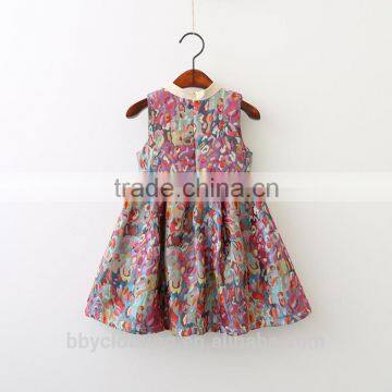 Princess Girl Flower Pattern Print Dress Sleeveless With Cute Baby Girls Dress photo-6